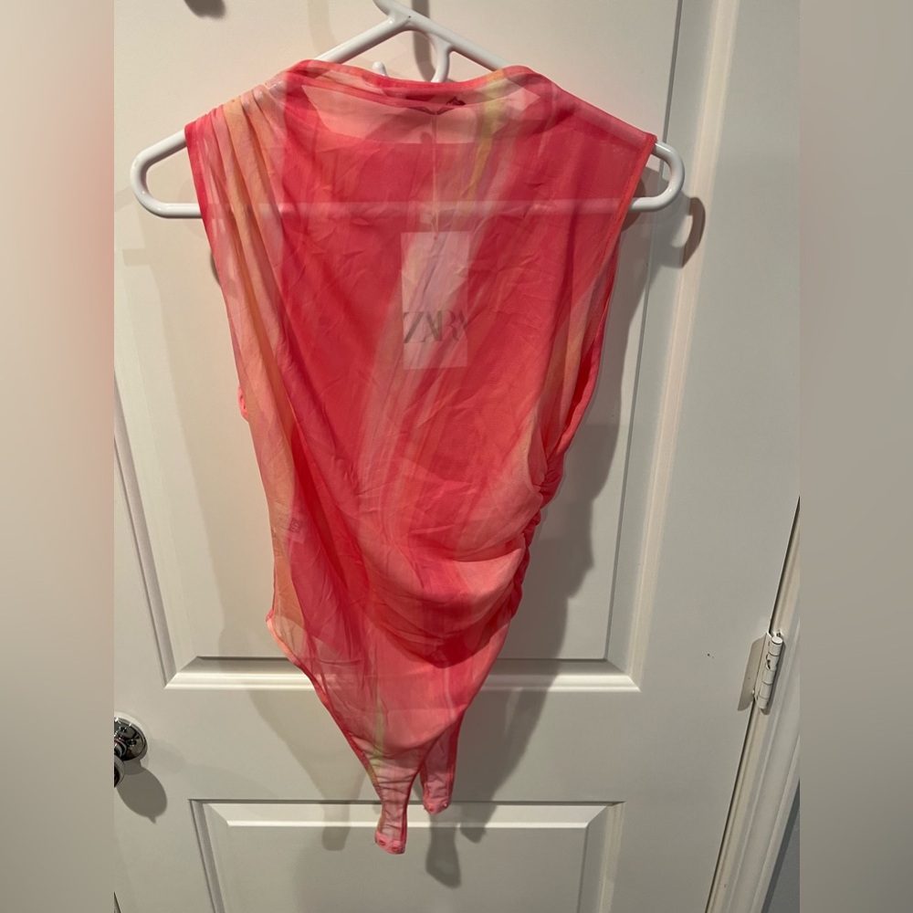 Pink Zara Mesh Bodysuit
